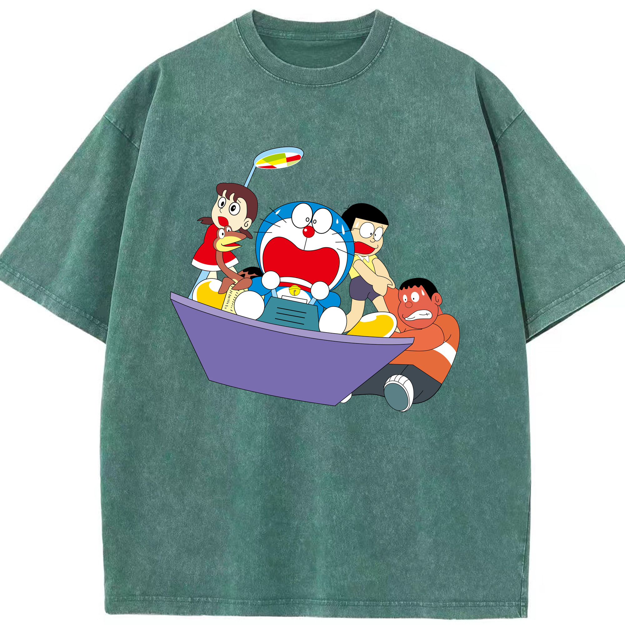 （画像用） ドラえもん Doraemon 綿100% ヴィンテージ風 半袖Tシャツ（フロントプリント）